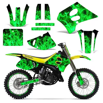 Decal Graphic Kit Backgrounds Suzuki RM125 RM250 125 250 Dirt Bike 93-95 ICE GRN • $79.95