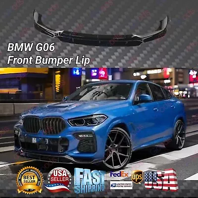 Fits For 2019-2023 BMW X6 G06 Gloss Black M Sport Style Front Lip Diffuser • $299.99