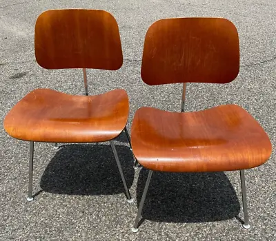 Set Of 2 MCM Walnut Herman Miller Dining Chairs By Eames • $809.99