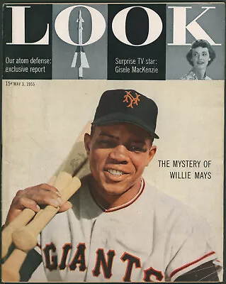 LOOK Magazine May 3 1955~ Baseball NY Giants~ Willie Mays~ No Label • $49.99