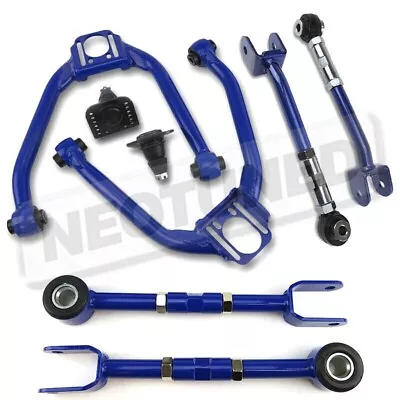 For 03-06 G35 Coupe Blue Adjustable Front+Rear Upper Camber+Toe Traction Arm Kit • $289