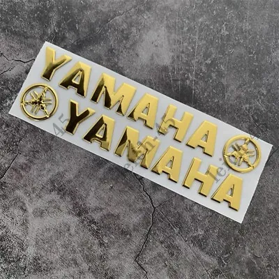 Gold Motorcycle Fuel Gas Tank Emblem Decal Bike Badge Stickers For Fork Yamaha • $8.82