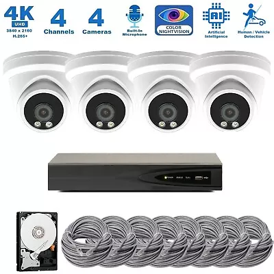 Hikvision 4K NVR 8MP Audio PoE IP Security CCTV Color Night Vision Camera System • $749.95