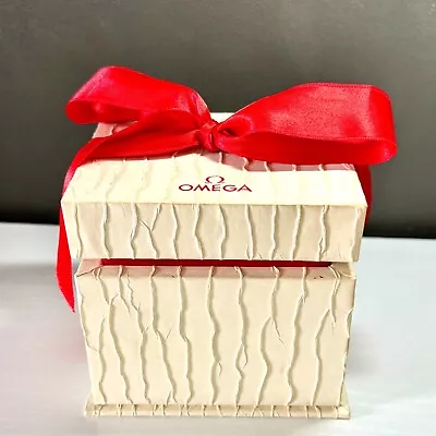 Omega Watch Bracelet Box Pouch Red Velvet Gift Presentation Bow Vintage • $53.20