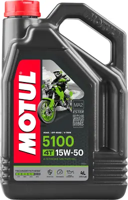 MOTUL 5100 15w50 MOTORCYCLE OIL 1 GALLON 4QT BOTTLE ESTER Synthetic Blend • $43.29