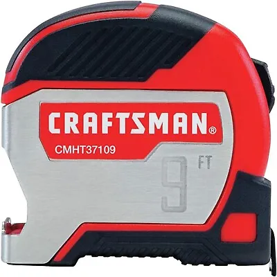 CRAFTSMAN Tape Measure 9 Ft Pocket Magnetic Easy Read Stainles Steel Redblack • $9.79