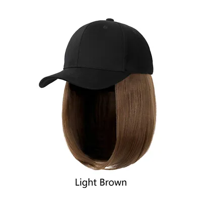 Girl Baseball Wig Hat Straight Hair Wigs Cap With Hair Connect Baseball Caps • $14.90