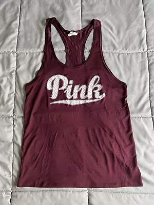 PINK VS Tank Top Burgundy Graphic Womens Size XS • $9.99