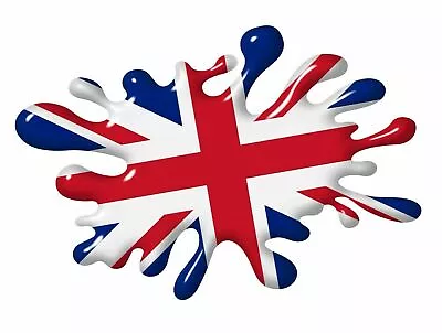 £2.49 • Buy 3D Printed Effect SPLAT Union Jack British Flag Car Sticker Decal MOD Scooter