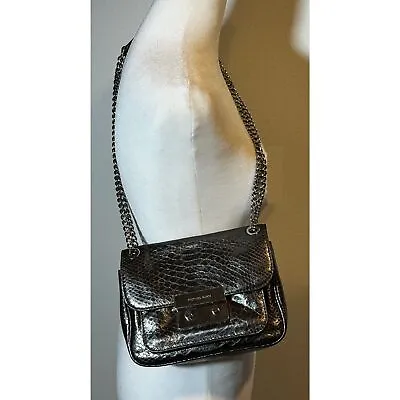 Michael Kors Sloan Silver Water Snake Crossbody Bag EUC • $80