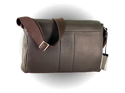 Brown Leather Messenger Laptop Bag - Gino Ferrari Shoulder Book Satchel Case • £149.99