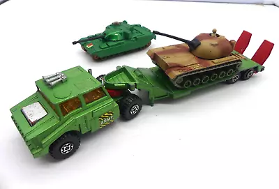 Matchbox Battle Kings K106 Army Tank Transporter & 2x Tanks Vintage Toy • $65