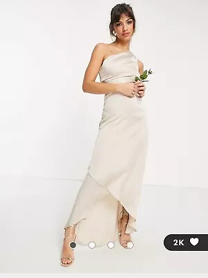 TFNC Bridesmaid Dress One Shoulder Mink Size 14 • £20