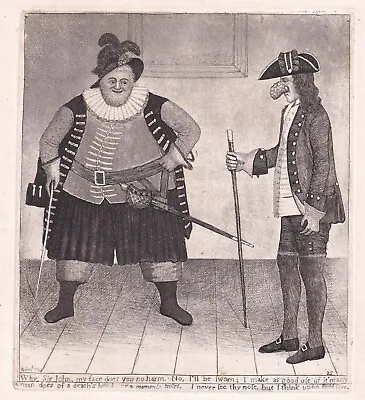 JOHN KAY Original Antique Theatre Etching. Mr Henderson And Mr Charteris.. 1789 • $12.62