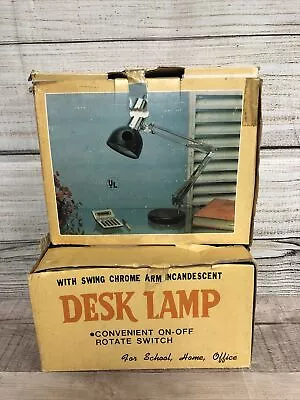 NOS Vintage Flexible Swing Black Arm Lamp Task Drafting Table Desk Lamp • $68.49