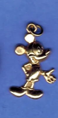 Mickey Mouse Solid 14k KARAT Yellow Gold Disney Signed Pendant Charm.     5794 • $199.99