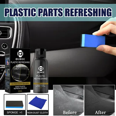 50ml Car Interior Plastic Part Refurbish Agent Dashboard Restorer With Sponge • $11.91