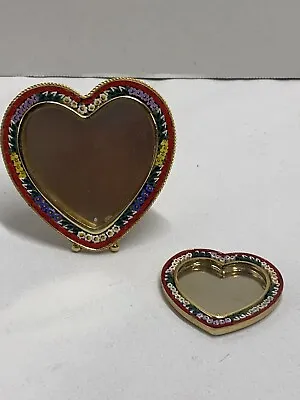 Vintage Italy Mini Micro Mosaic Easel Back Heart Shape Picture Frame Gc • $50