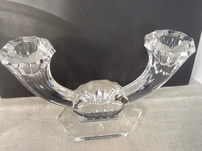 $29.95 • Buy Val St. Lambert Crystal Glass Double Candle Stick Candle Holder Made In Belgium