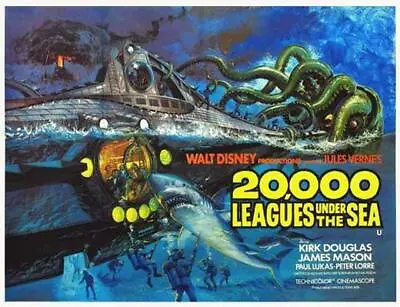 20000 LEAGUES UNDER THE SEA Movie POSTER 11 X 14 Kirk Douglas James Mason B • $11.95