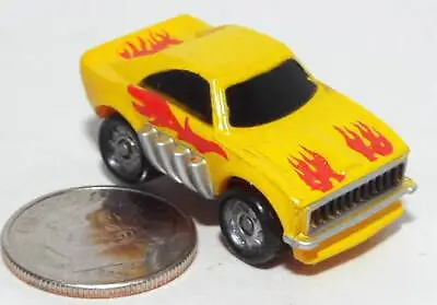Small Micro Machine Dodge Charger Dragster In Yellow With Red Flames  • $10