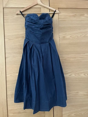 £65 • Buy Acne Jeans Denim Blue 100% Cotton Beautiful Strapless Dress XS UK6 Size EU34