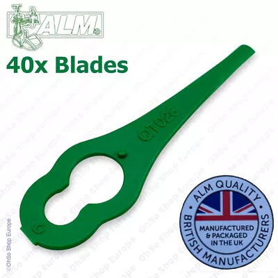 40x Plastic Cutting Blades Fits Qualcast Lawn Mower Trimlite 23 Cordless QT028 • £11.09