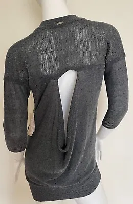 Vpl Linen Knit Blouse Dress Long Top Tunic Sweater Back Keyhole M • $44