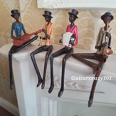 Figurine Jazz Man Ornament Sculpture Sitting Or Standing Gift Choose Type • £34.99