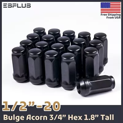 [20] Black 1/2 -20RH 1.8  Acorn Wheel Lug Nut For Volvo Bentley Astom Martin • $21.99