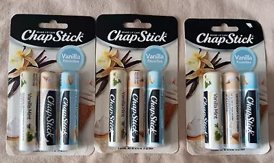 Chapstick Lot Of 3 Vanilla Favorites Vanilla Bean Ice Cream Cupcake Mint 3 Pack • $17.49