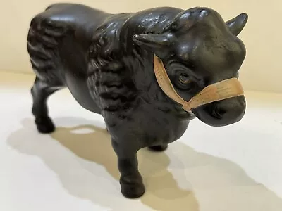 Vintage Black Angus Bull Figurine Cow Bulls 9x6 Brangus Bull Large • $65