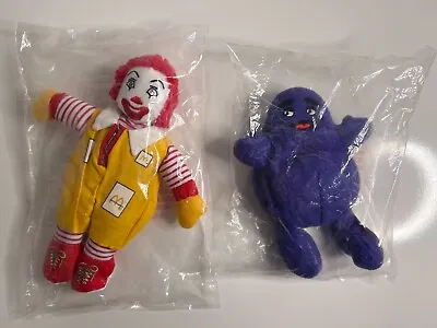 Vintage McDonald's Plush Ronald & Grimace 1996 Beanie Bean Bag Sealed • $34.99