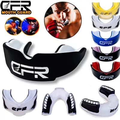 CFR Adults Boxing Mouth Guard Teeth Protector MMA Sports Mouthpiece With Case Q • $7.99