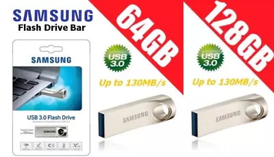 Samsung 64GB 128GB 256GB USB 3.0 Flash Drive Bar Memory Stick Keyring 130MB/S • $54.99