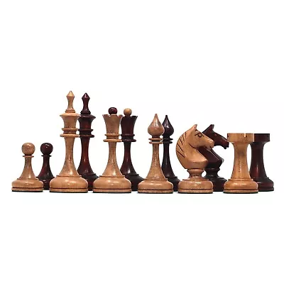 Soviet USSR 1970 Reproduced 4  Chess Set Distressed & Mahogany Stained Boxwood • $258.57