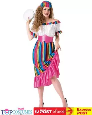 South Of The Border Mexican Wild West Womens Fiesta Spanish Dress Costume • $45