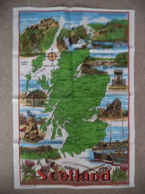 Souvenir Tea Towel - Map Of Scotland - New • £3.99