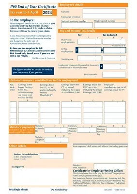 P60 FORMS 50 FORMS FOR 2023/24 SAGE IRIS/TAS PAYROLL Brand New High Quality • £11.99