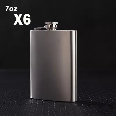 6Pcs Hip Flask 7oz Stainless Steel Wine Whiskey Liquor Alcohol Bottle Gift • $25.49