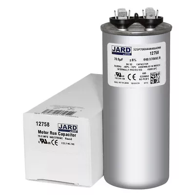 70 Uf MFD 370 440 VAC ROUND Capacitor 12758 Replaces C370R C470R 97F9012 97F5251 • $21.10