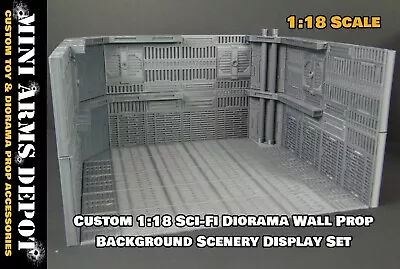 Custom 1:18 Sci-Fi Diorama Wall Background Scenery Prop Display For 4  Figures • $109.95