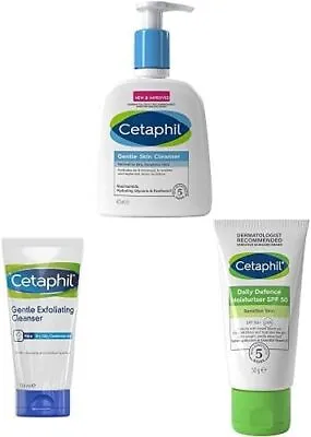 Cetaphil Gentle Skin Cleanser Face And Body Wash 473ml With Cetaphil Daily Defe • £52.08
