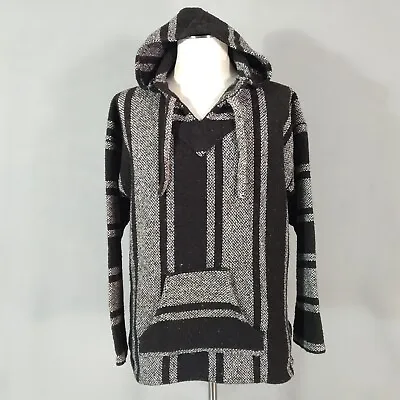 Mexican Blanket Surfer Hoodie Sweatshirt Jacket Adult XL Extra Large Black • $17.43