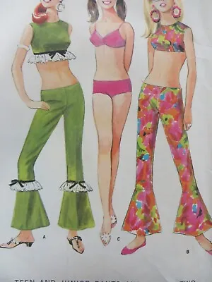 Vintage 60's McCall's 8741 MOD CROP TOP & 2-PC BATHING SUIT Sewing Pattern Women • $16.99