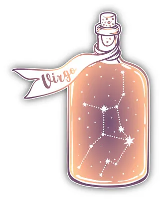Virgo Zodiac Sign Magic Bottle Vinyl Sticker Decal • $2.75