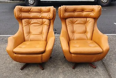 Pair Of Vintage Parker Knoll Statesman Swivel Chairs     Delivery Available • £1295