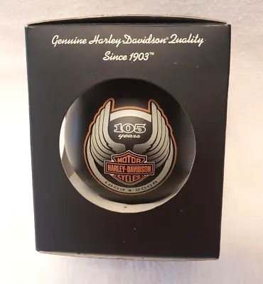 HARLEY DAVIDSON  105 Years - 1903 To 2008  Round/Black Christmas Ornament. *NIB* • $9.75