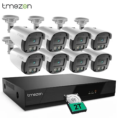 TMEZON 1080P 8 Channel DVR CCTV Camera Security System Outdoor Night Vision 2TB • $135.99