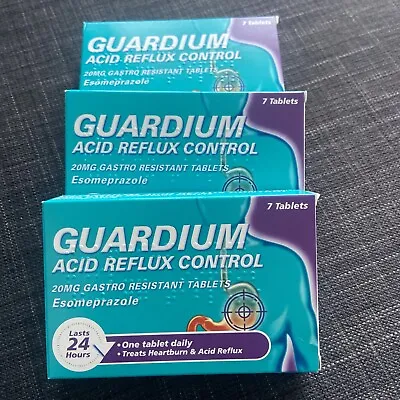 £10 • Buy 3 X 7 GUARDIUM Tablets Heartburn And Acid Reflux Control By Gaviscon Exp 23/24